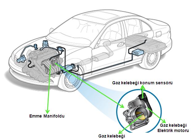 Elektronik elektrik gaz kelebei hareketi.